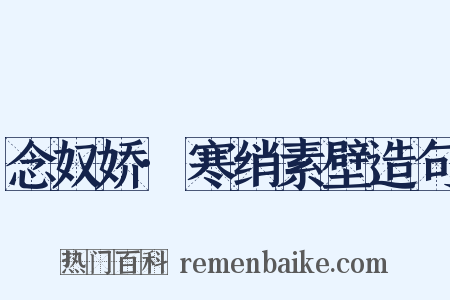 念奴娇·寒绡素壁造句是什么意思的图片